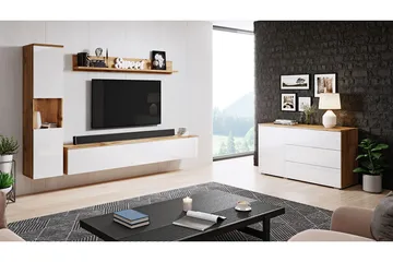 Valga Møbelsett Til Stuen Natur|Hvit - Natur/Hvit - Oppbevaring - Oppbevaringsmøbler - Møbelsett til stue