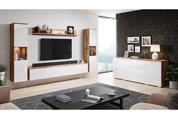 Valga Møbelsett Til Stuen Natur|Hvit - Natur/Hvit - Oppbevaring - Oppbevaringsmøbler - Møbelsett til stue