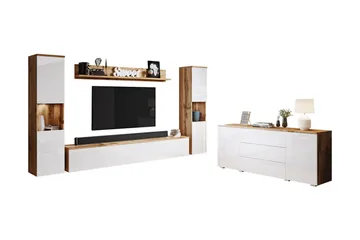 Valga Møbelsett Til Stuen Natur|Hvit - Natur/Hvit - Oppbevaring - Oppbevaringsmøbler - Møbelsett til stue