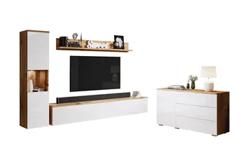 Valga Møbelsett Til Stuen Natur|Hvit - Natur/Hvit - Oppbevaring - Oppbevaringsmøbler - Møbelsett til stue