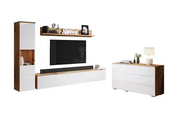 Valga Møbelsett Til Stuen Natur|Hvit - Natur/Hvit - Oppbevaring - Oppbevaringsmøbler - Møbelsett til stue