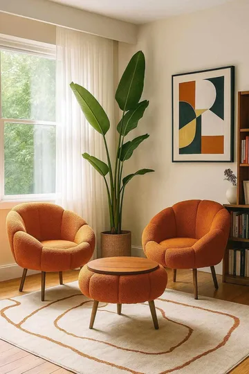 Wing Chair & Coffee Table Set (3 Pieces) Atelier Del Sofa