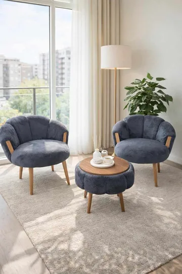 Wing Chair & Coffee Table Set (3 Pieces) Atelier Del Sofa
