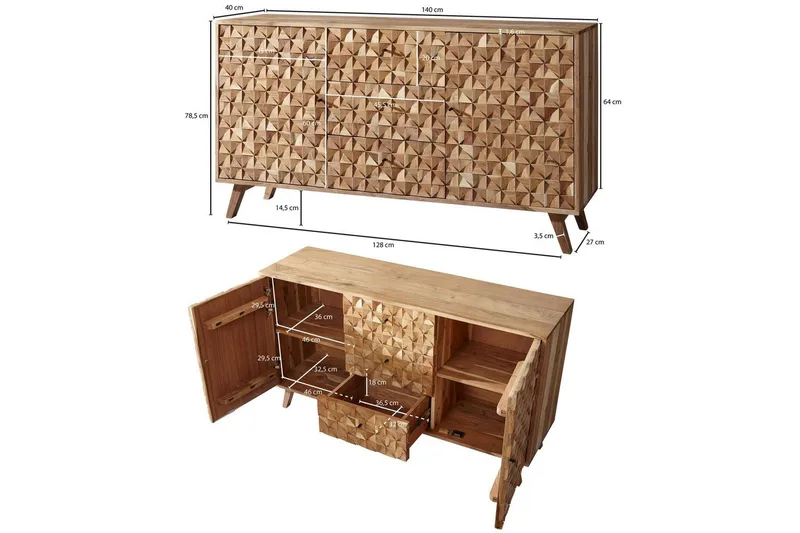 Möbler Wohnling Brun - Oppbevaring - Oppbevaringsmøbler - Sideboard & skjenk