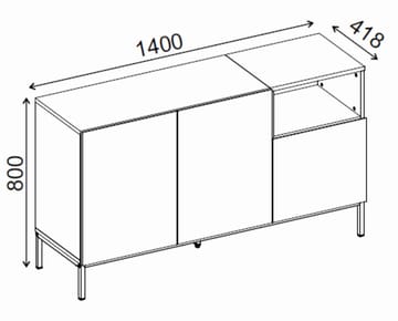 Morlen Konsoll 140x80x41,8 cm - Sandstein Naturlig eik - Oppbevaring - Oppbevaringsmøbler - Sideboard & skjenk