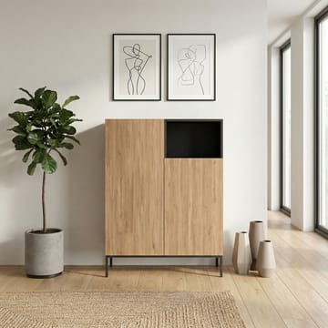 Morlen Skjenk 90x120x41,8 cm - Natural Oak, Wood Black, Sandstone - Oppbevaring - Oppbevaringsmøbler - Sideboard & skjenk