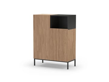 Morlen Skjenk 90x120x41,8 cm - Natural Oak, Wood Black, Sandstone - Oppbevaring - Oppbevaringsmøbler - Sideboard & skjenk