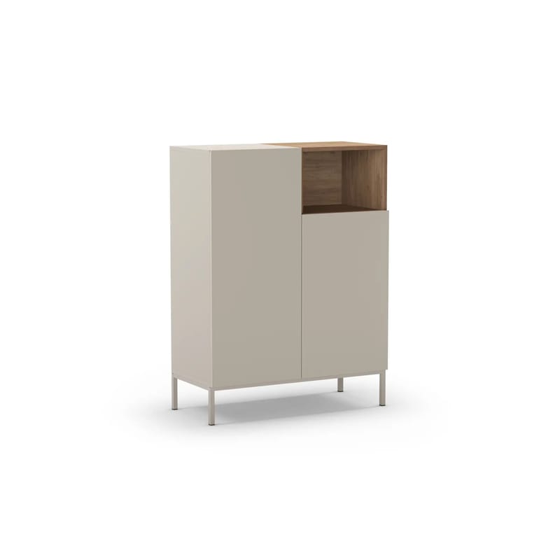 Morlen Skjenk 90x120x41,8 cm - Sandstein og naturlig eik - Oppbevaring - Oppbevaringsmøbler - Sideboard & skjenk