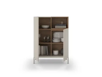 Morlen Skjenk 90x120x41,8 cm - Sandstein og naturlig eik - Oppbevaring - Oppbevaringsmøbler - Sideboard & skjenk