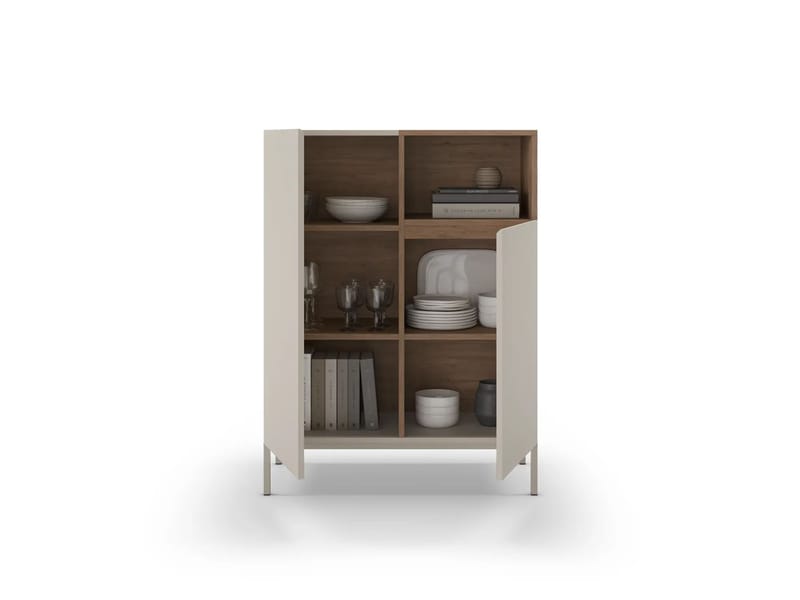 Morlen Skjenk 90x120x41,8 cm - Sandstein og naturlig eik - Oppbevaring - Oppbevaringsmøbler - Sideboard & skjenk