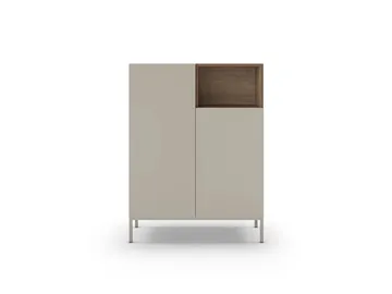 Morlen Skjenk 90x120x41,8 cm - Sandstein og naturlig eik - Oppbevaring - Oppbevaringsmøbler - Sideboard & skjenk
