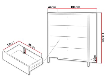 Navron Kommode 101 cm - Beige - Oppbevaring - Oppbevaringsmøbler - Kommode
