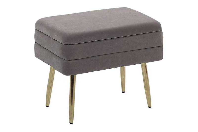 Oppbevaringsbenk Odessa Grå/gull, Grå/gull