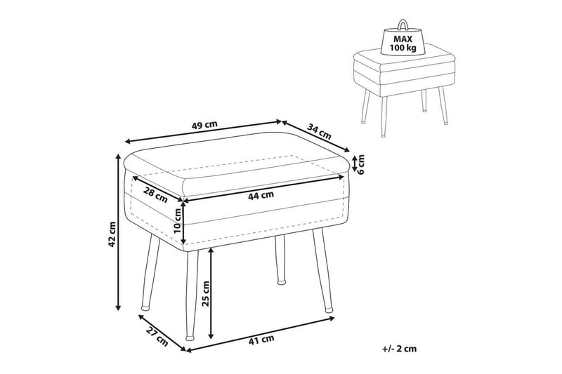 Oppbevaringsbenk Odessa Grå/gull - Grå/gull - Oppbevaring - Oppbevaringsmøbler - Oppbevaringskiste & sengekiste
