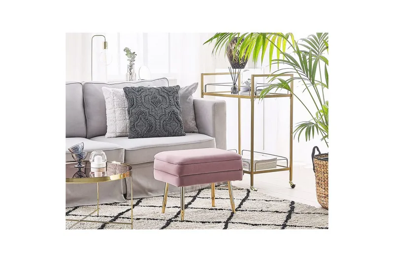 Oppbevaringsbenk Odessa Rosa/Gull - Rosa/Gull - Oppbevaring - Oppbevaringsmøbler - Oppbevaringskiste & sengekiste