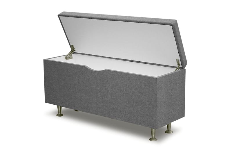 Cibele Sengekiste 130 cm - Lysegrå/Metall - Møbler - Senger - Sengetilbehør - Oppbevaring til senger