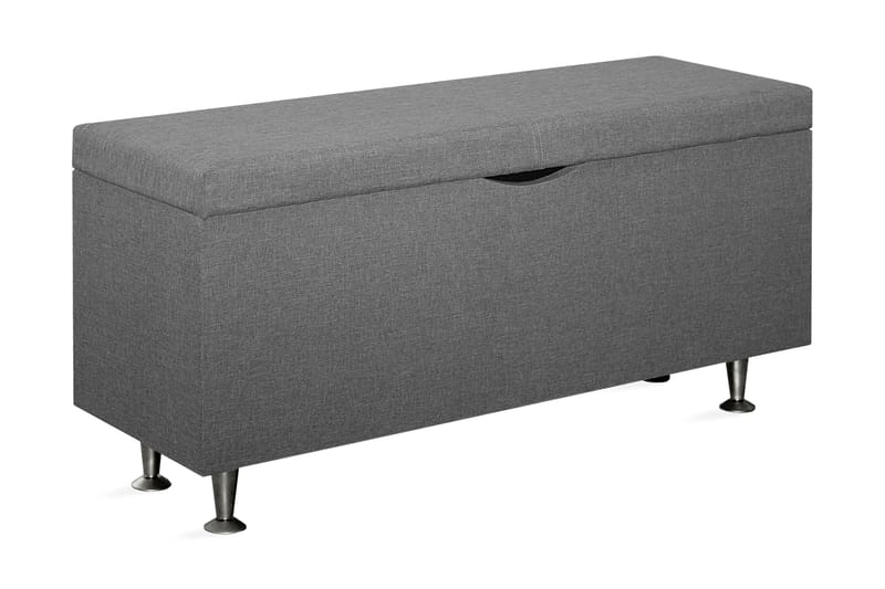 Cibele Sengekiste 130 cm, Lysegrå/Metall