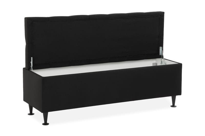 Ella Sengebenk 140cm Dypheftet - Svart - Oppbevaring - Oppbevaringsmøbler - Oppbevaringskiste & sengekiste