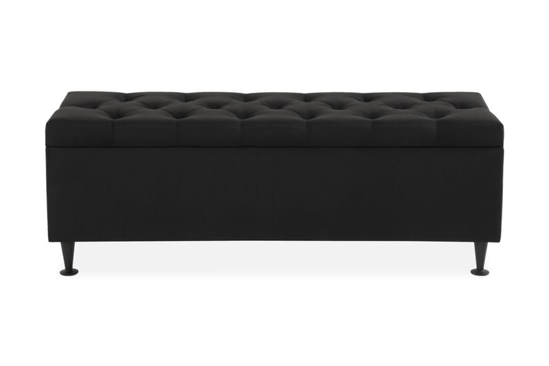 Ella Sengebenk 140cm Dypheftet - Svart - Oppbevaring - Oppbevaringsmøbler - Oppbevaringskiste & sengekiste