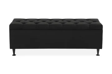 Ella Sengebenk 140cm Dypheftet - Svart - Oppbevaring - Oppbevaringsmøbler - Oppbevaringskiste & sengekiste