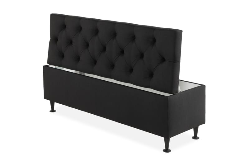 Ella Sengebenk 140cm Dypheftet - Svart - Oppbevaring - Oppbevaringsmøbler - Oppbevaringskiste & sengekiste