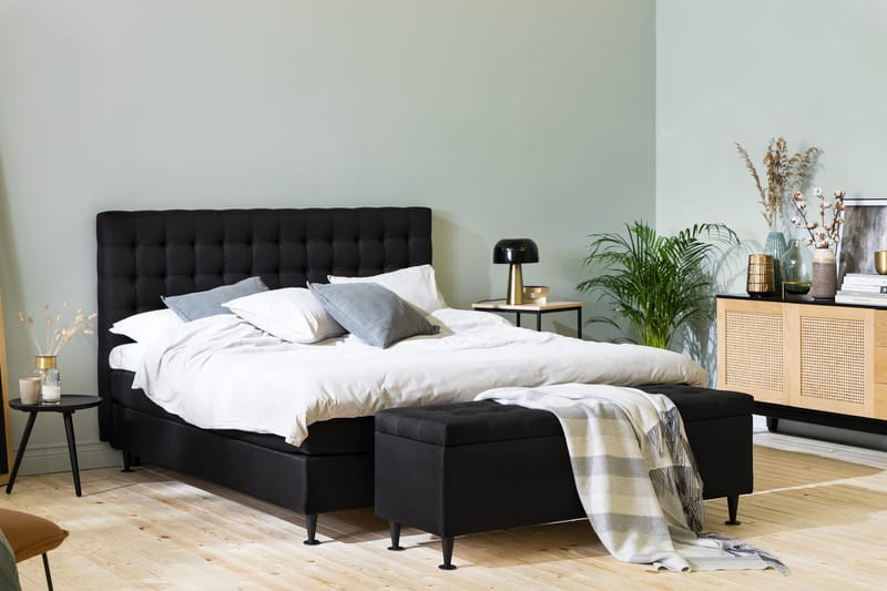 Ella Sengebenk 140cm Dypheftet - Svart - Oppbevaring - Oppbevaringsmøbler - Oppbevaringskiste & sengekiste
