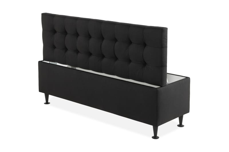 Ella Sengebenk 140cm Rutete - Svart - Oppbevaring - Oppbevaringsmøbler - Oppbevaringskiste & sengekiste