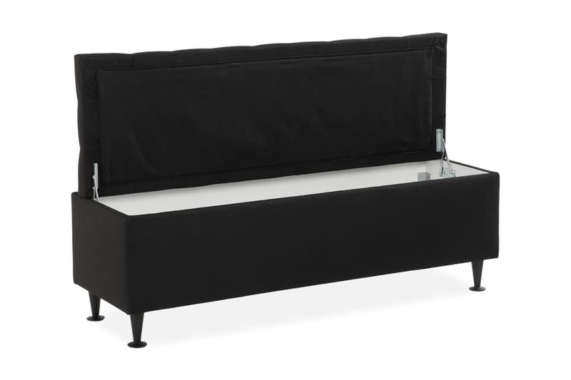 Ella Sengebenk 140cm Rutete - Svart - Oppbevaring - Oppbevaringsmøbler - Oppbevaringskiste & sengekiste