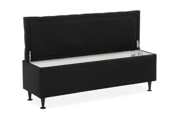Ella Sengebenk 140cm Rutete - Svart - Oppbevaring - Oppbevaringsmøbler - Oppbevaringskiste & sengekiste