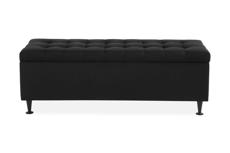 Ella Sengebenk 140cm Rutete - Svart - Oppbevaring - Oppbevaringsmøbler - Oppbevaringskiste & sengekiste
