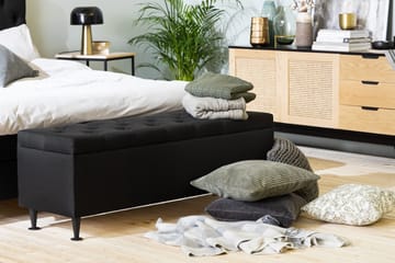Ella Sengebenk 140cm Rutete - Svart - Oppbevaring - Oppbevaringsmøbler - Oppbevaringskiste & sengekiste