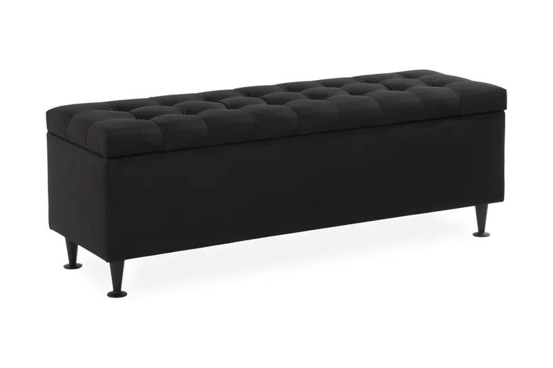 Ella Sengebenk 140cm Rutete, Svart