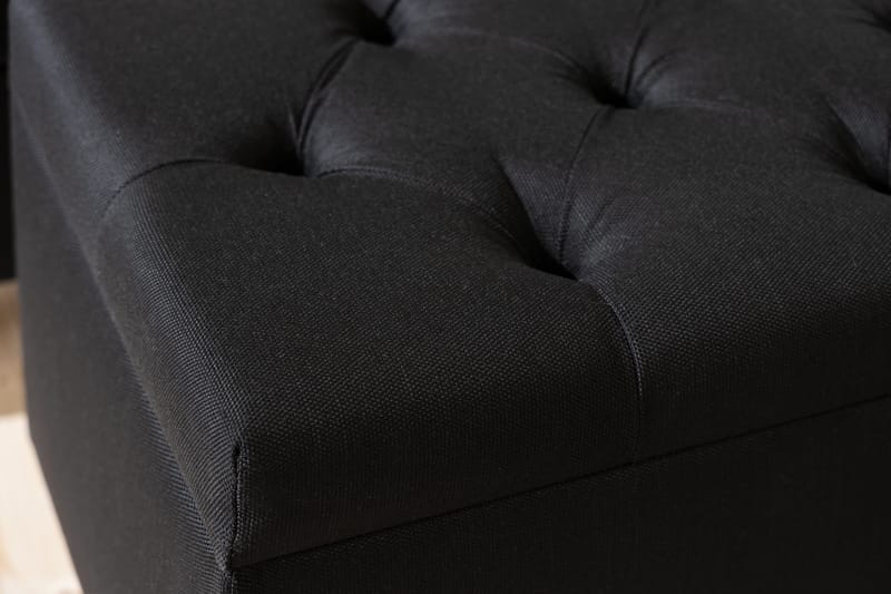 Ella Sengebenk 140cm Rutete - Svart - Oppbevaring - Oppbevaringsmøbler - Oppbevaringskiste & sengekiste