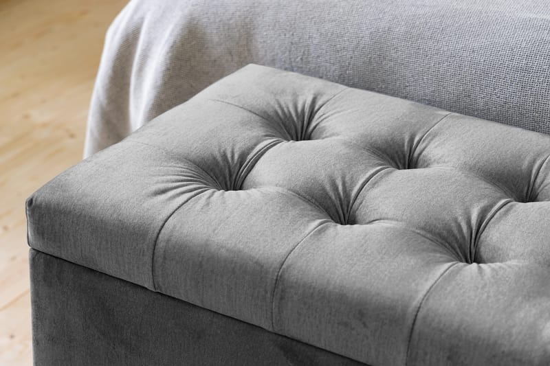 Ella Sengekiste 140cm Rutete - Mørkegrå - Oppbevaring - Oppbevaringsmøbler - Oppbevaringskiste & sengekiste