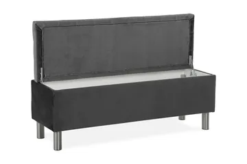 Ella Sengekiste 140cm Rutete - Mørkegrå - Oppbevaring - Oppbevaringsmøbler - Oppbevaringskiste & sengekiste