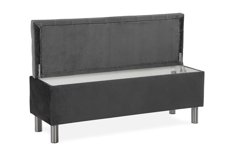 Ella Sengekiste 140cm Rutete - Mørkegrå - Oppbevaring - Oppbevaringsmøbler - Oppbevaringskiste & sengekiste