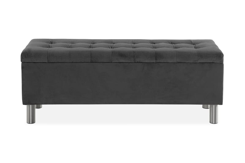 Ella Sengekiste 140cm Rutete - Mørkegrå - Oppbevaring - Oppbevaringsmøbler - Oppbevaringskiste & sengekiste