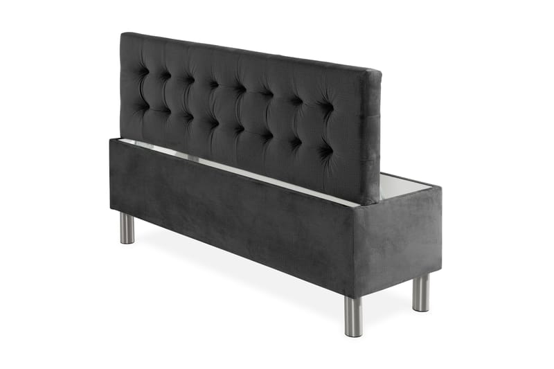 Ella Sengekiste 140cm Rutete - Mørkegrå - Oppbevaring - Oppbevaringsmøbler - Oppbevaringskiste & sengekiste