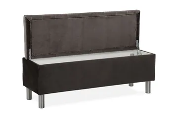 Ella Sengekiste 140cm Rutete - Svart - Oppbevaring - Oppbevaringsmøbler - Oppbevaringskiste & sengekiste