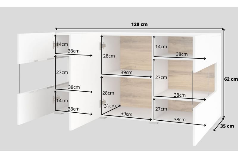 Jestine Oppbevaringskiste 120 cm - Hvit - Oppbevaring - Oppbevaringsmøbler - Oppbevaringskiste & sengekiste