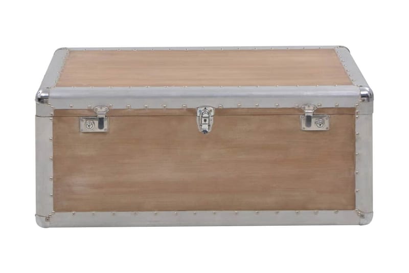 Oppbevaringsboks heltre gran 91x52x40 cm brun - Beige - Oppbevaringskiste & sengekiste