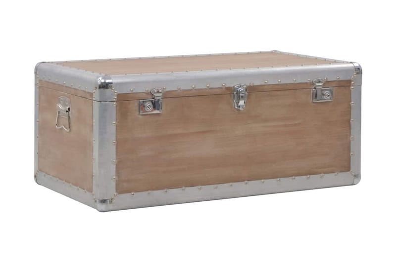 Oppbevaringsboks heltre gran 91x52x40 cm brun - Beige - Oppbevaringskiste & sengekiste