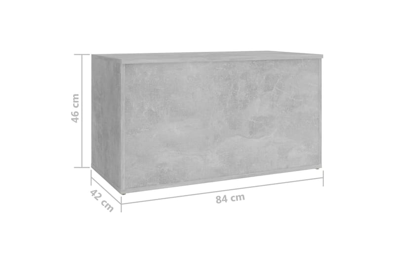 Oppbevaringskiste betonggrå 84x42x46 cm sponplate - Grå - Oppbevaringskiste & sengekiste