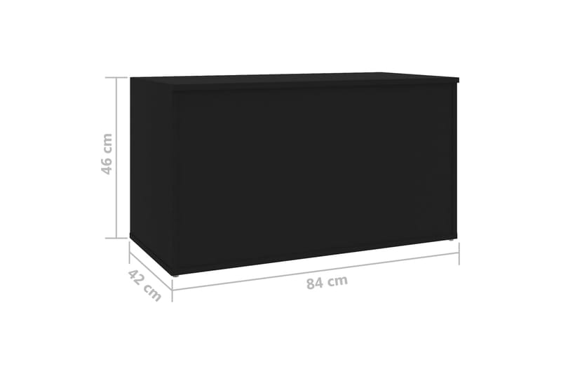 Oppbevaringskiste svart 84x42x46 cm sponplate - Svart - Oppbevaringskiste & sengekiste