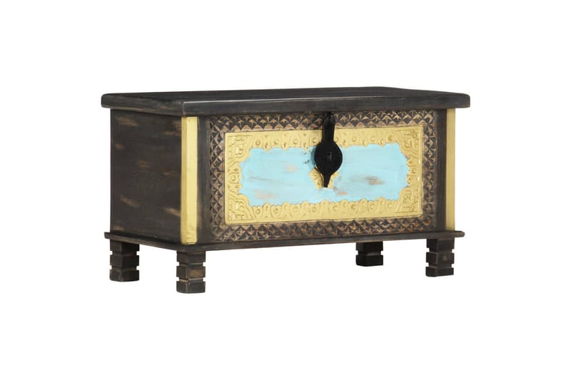Oppbevaringskiste svart 80x40x45 cm heltre mango - Oppbevaringskiste & sengekiste
