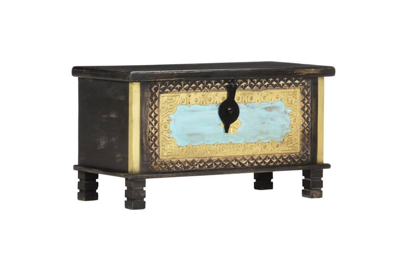 Oppbevaringskiste svart 80x40x45 cm heltre mango - Oppbevaringskiste & sengekiste