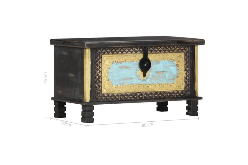 Oppbevaringskiste svart 80x40x45 cm heltre mango - Oppbevaringskiste & sengekiste
