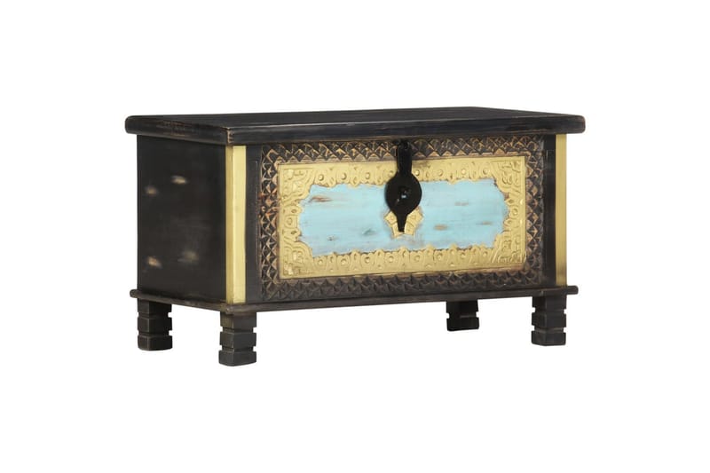 Oppbevaringskiste svart 80x40x45 cm heltre mango - Oppbevaringskiste & sengekiste