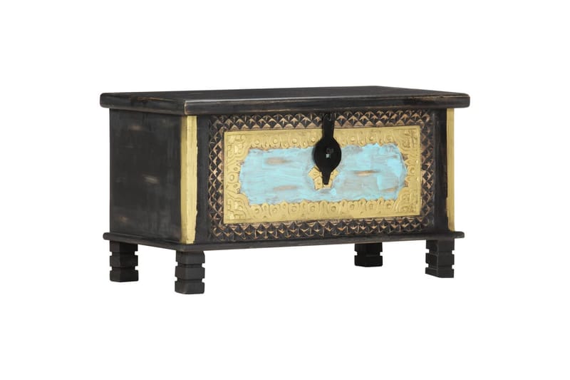 Oppbevaringskiste svart 80x40x45 cm heltre mango - Oppbevaringskiste & sengekiste Oppbevaringskiste svart 80x40x45 cm heltre mango - Oppbevaringskiste & sengekiste