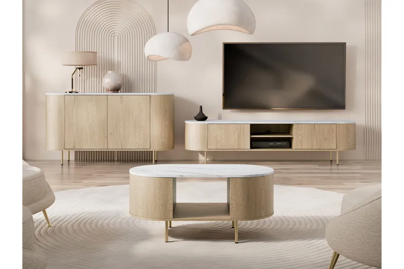 Pantego Møbelsett Til Stue - Brun - Oppbevaring - Oppbevaringsmøbler - Møbelsett til stue